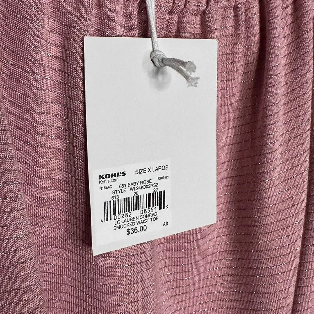 NWT LC Lauren Conrad Pink Tunic Horizontal Sparkles Size XL - Picture 8 of 10